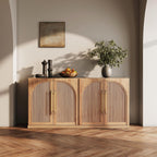 BELLEZE Jagger 65" Sideboard Buffet Cabinet - Camel