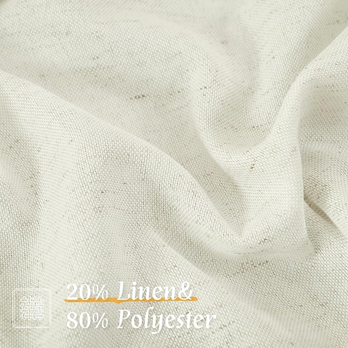 LAMIT Cream Sheer Linen Curtains - Image 2