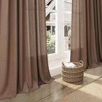 Caramel Brown Linen Curtains 96 Inches Long - Image 5