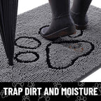 Smiry Dog Door Mat for Muddy Paws, Absorbent Dirt Trapper Non Slip Quick Dry - Image 2