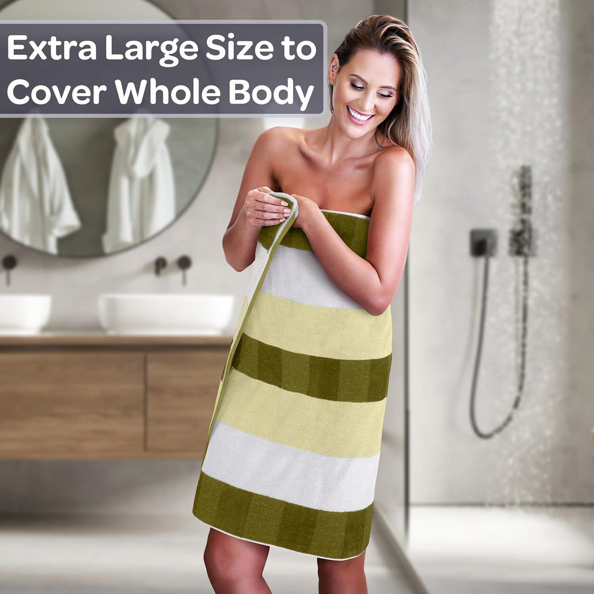 Home Bedford Bathroom Towels Set, Bathroom Accessories, Green, Set of 6