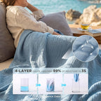 Bedsure 100% Cotton Muslin Blanket King Size - Image 3
