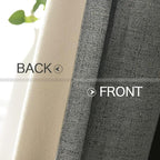 MIULEE Linen Texture Curtains for Bedroom Solid 100% Blackout Thermal Insulated - Image 6