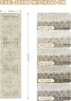 Runner Rug 2x8 Runners for Hallways Non Slip Washable, Vintage Hallway Runner - Image 2