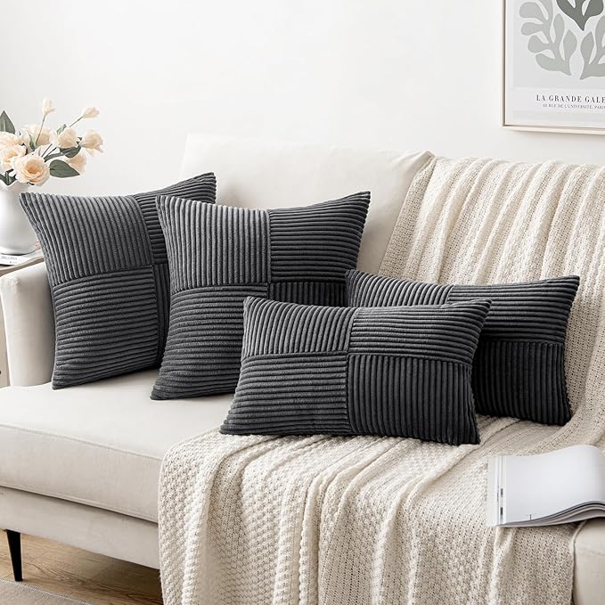 MIULEE Grey Decorative Throw Pillow Covers 20x20 Inch - Image 4