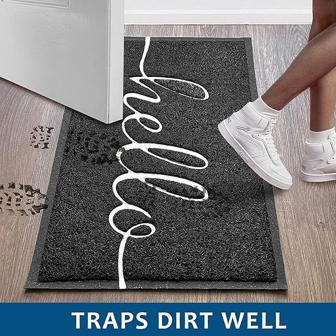 EARTHALL Door Mat 2-Pack Outside Inside Hello Doormat 30"x17.5" Durable Floor - Image 4