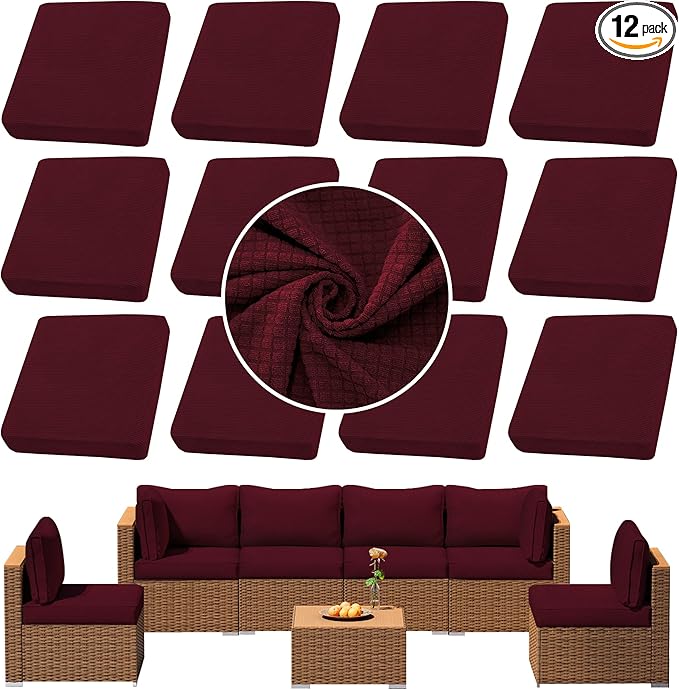 Outdoor Cushion Covers Set, Replacement by SUKAIKEQA