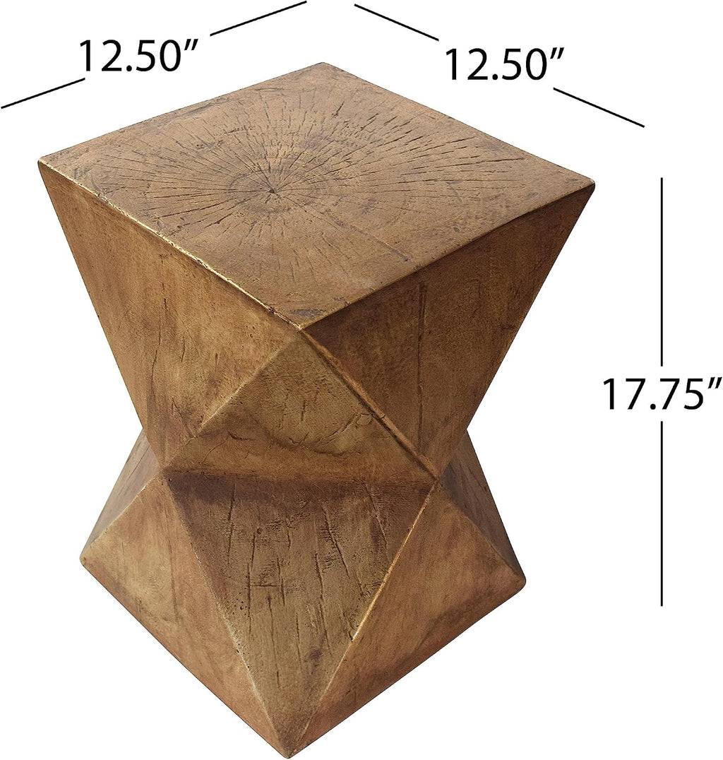 Christopher Knight Home Manuel Light-Weight Concrete Accent Table, Natural, 12.5D x 12.5W x 17.75H in