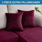 Couch Cover 6-Piece Elastic Velvet Couch Cushion Covers & Chaise Slipcovers - Image 8