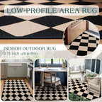 Black Tan Checkered Entry Rug - Image 5