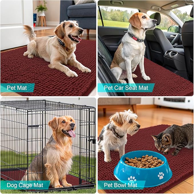 OLANLY Dog Door Mat for Muddy Paws 36x24, Absorbs Moisture and Dirt, Absorbent - Image 7