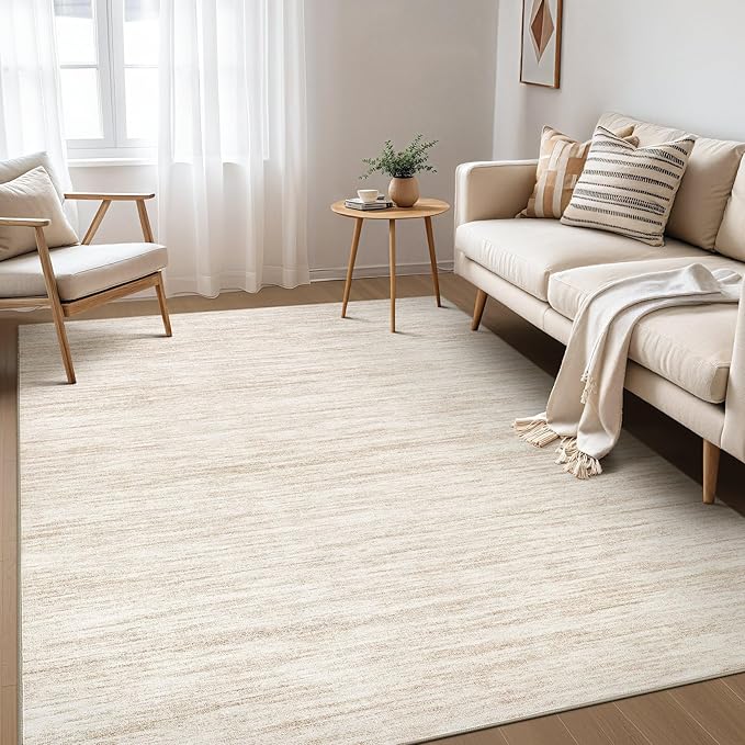 Nakagishi 6X9 Area Rugs Living Room: Washable Large Vintage Rug Neutral by NakagishiAreaRug