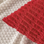 MIULEE Pack of 2 Red Corduroy Decorative Pillow Covers 12x12 Inch Soft Boho - Image 2