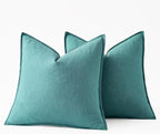 MIULEE Decorative Linen Pillow Covers 20x20 Inch Turquoise ​Boho Farmhouse​ - Image 6