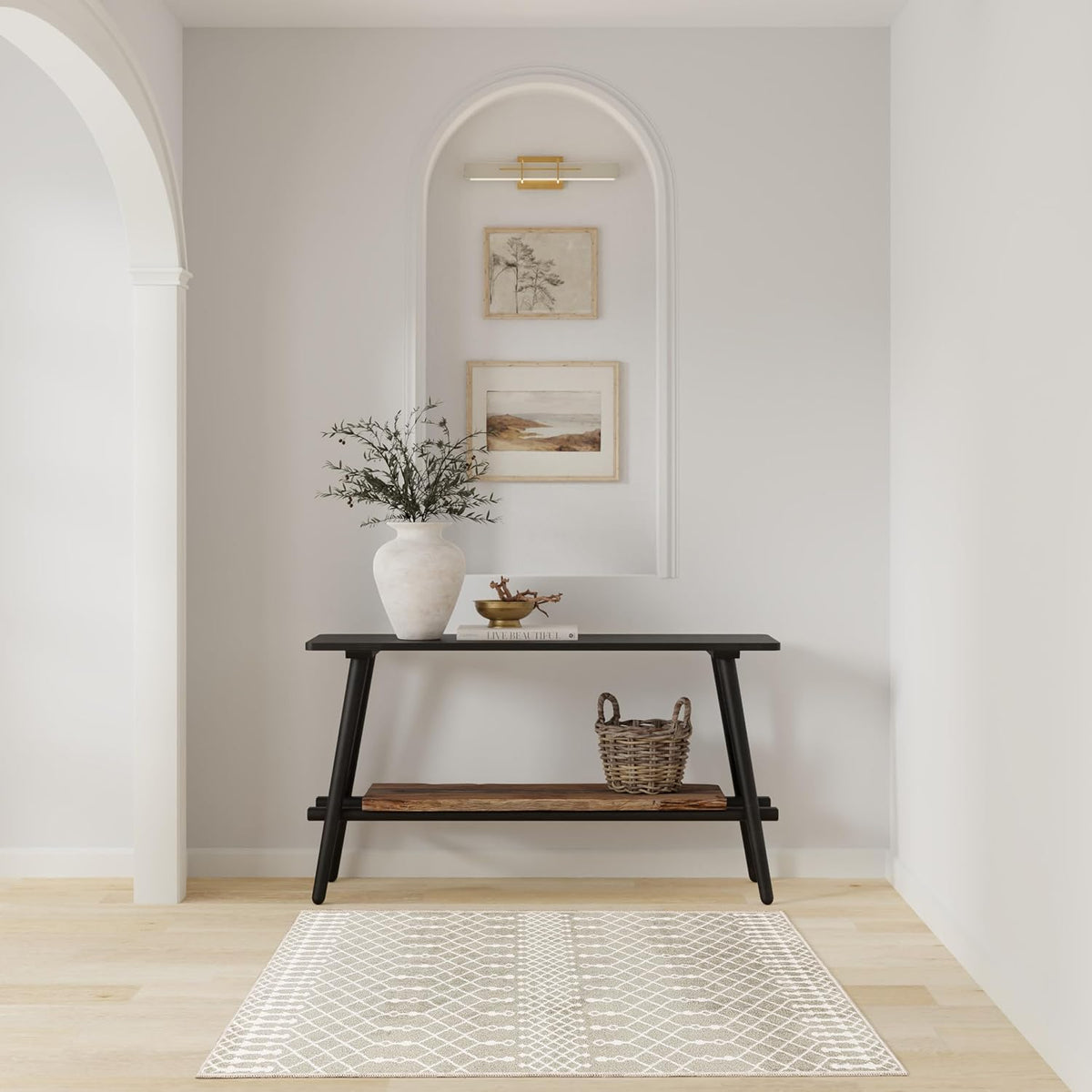 Nourison Home Astra Machine Washable Sage 3'3" x 5' Area Rug - Easy Clean, Non Shedding, Bed Room, Living Room, Dining Room, Kitchen (3' x 5')