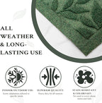 Green Leaves Outdoor Indoor Entrance Door mat, Absorbent Durable Heavy Duty - Image 4