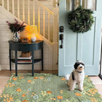 Sage Green Floral Entry Rug - Image 8
