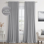 Guken Grey 100% Blackout Curtains 84 Inch Length 2 Panels Set by Guken