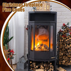 10 Pcs Gas Logs Ceramic Pine Cones, Imitated Fire Pit Pine Cones Gas Logs Decorative Fireproof Bonfire Accessories Christmas Decor for Propane Campfire Fireplace Wood Fires