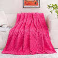 Puncuntex Hot Pink Throw Blanket 60"×80" inches Fuzzy 3D Jacquard Decorative by Puncuntex