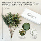 Large Eucalyptus Centerpieces for Table Decor, Artificial Greenery Stems