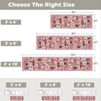 Pink Rug for Hallways Kitchen Rug 2x6, Non Slip Washable Rugs - Image 2