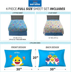 Franco Kids Bedding Super Soft Microfiber Sheet Set, Full, Baby Shark