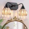Vintage Vanity Lights, 2‑Light Antique Matte Black Finish