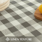 Softalker Gingham Rectangle Tablecloth with Tassel, Coffee, 55" x 84"
