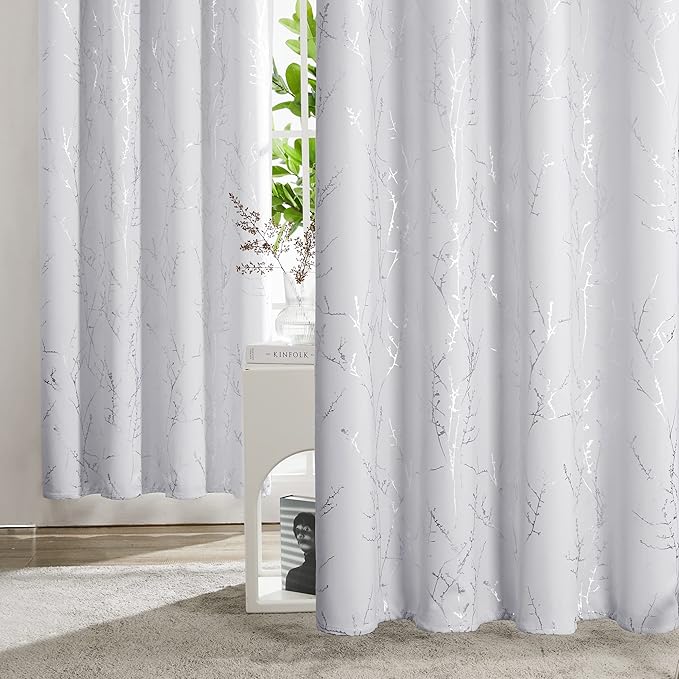Deconovo Greyish White Curtains, Room Darkening Curtain, Thermal Insulated - Image 3