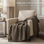 EVERGRACEHOME Modern Checkered Chenille Throw Blanket, Soft Cozy Plaid Knitted - Image 5