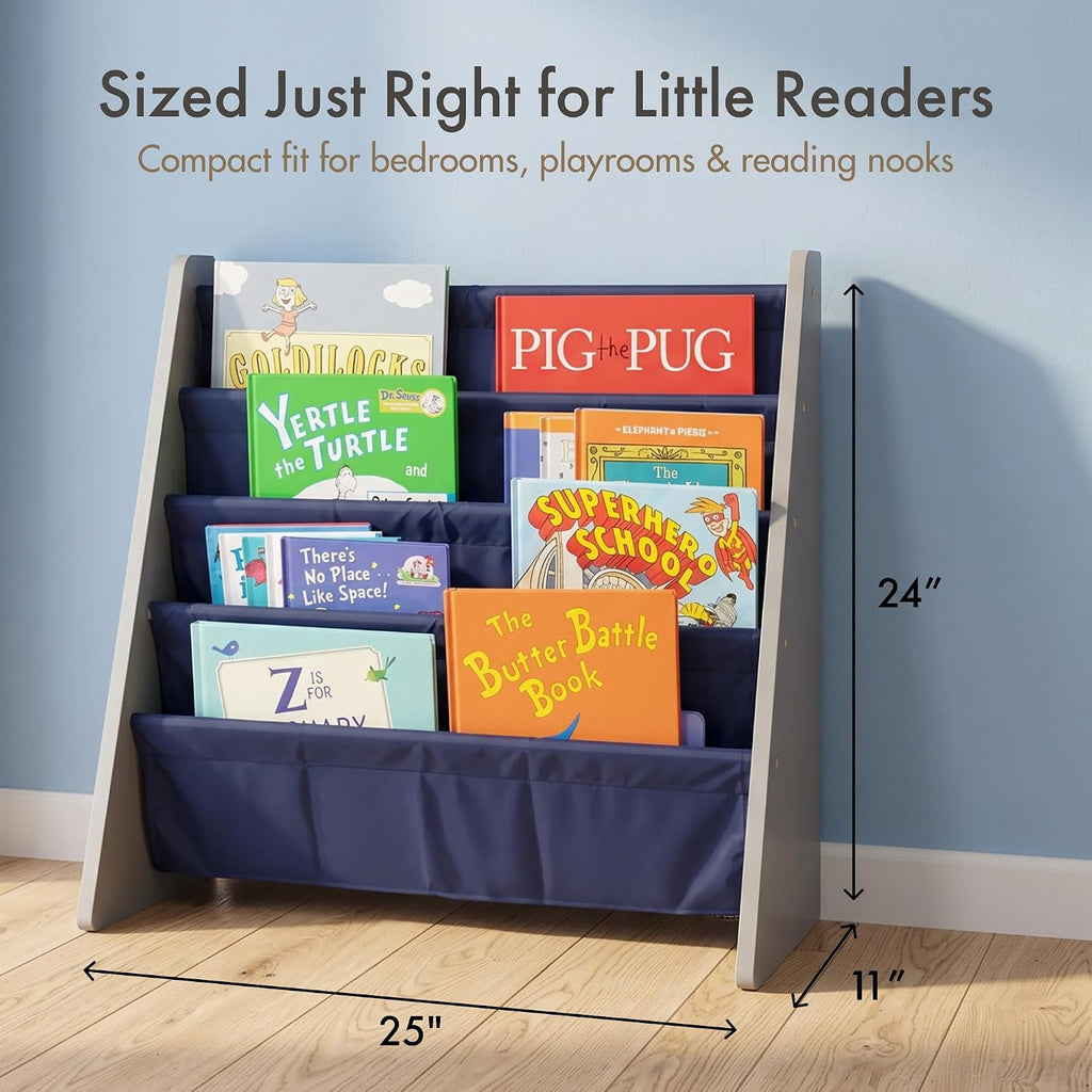 Humble Crew Kids Bookshelf, Montessori Front Facing Toddler Bookcase 4 Tier