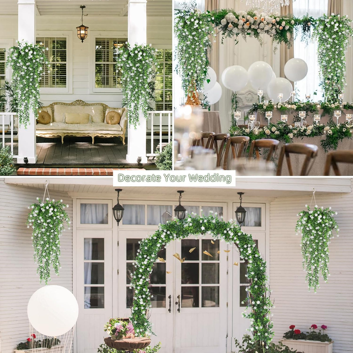 RECUTMS Artificial Hanging Plants Fake Hanging Vines Outdoor Faux Draping