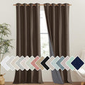 NICETOWN Coffee Vintage Linen 100% Blackout Curtains by NICETOWN