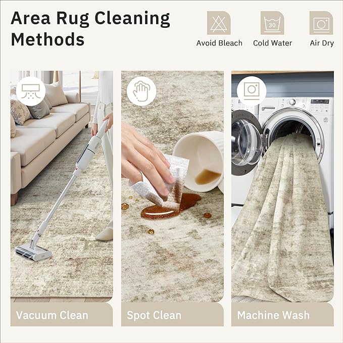 3x5 Rug, Small Area Rug for Kitchen, Machine Washable Non-Slip Throw Rug - Image 9