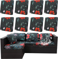 8Pcs Outdoor Cushion Covers, Patio Cushion Covers, Stretch Elastic Slipcovers by dreahoteztil