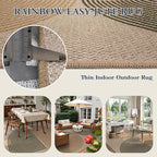 Lahome Enfys Modern Rainbow Outdoor Easy Jute Rug, Area Rugs 9x12 Living Room - Image 3