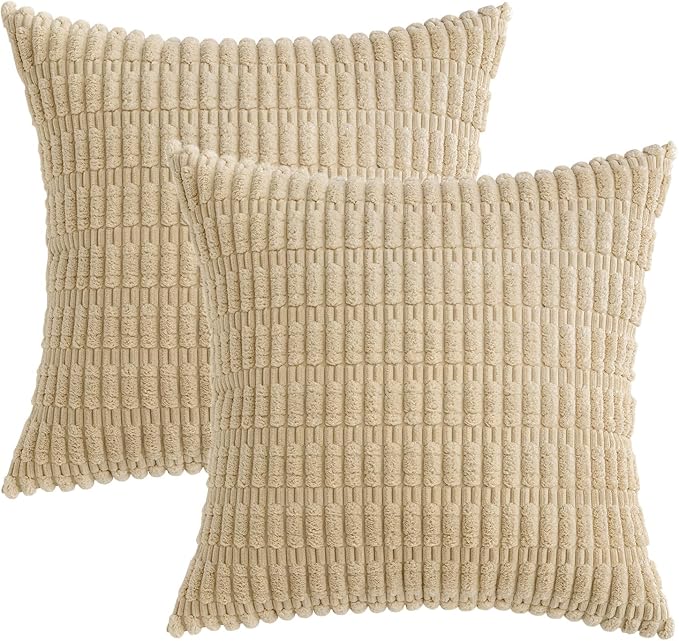 MIULEE Pack of 2 Corduroy Decorative Throw Pillow Covers 16x16 Inch Soft Boho - Image 6