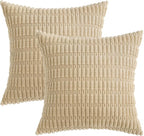 MIULEE Pack of 2 Corduroy Decorative Euro Sham Throw Pillow Covers 22x22 Inch - Image 6