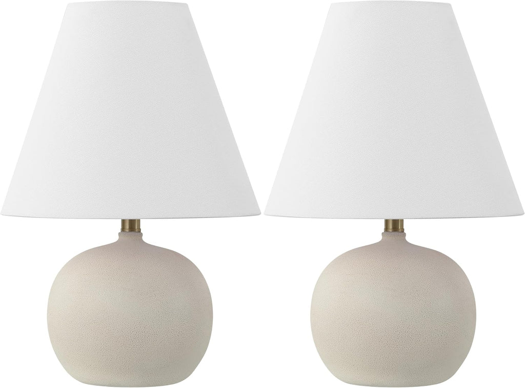 JONATHAN Y Asher 18.25" Gourd LED Table Lamp, Matte Cream, Set of 2