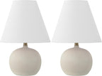 JONATHAN Y Asher 18.25" Gourd LED Table Lamp, Matte Cream, Set of 2
