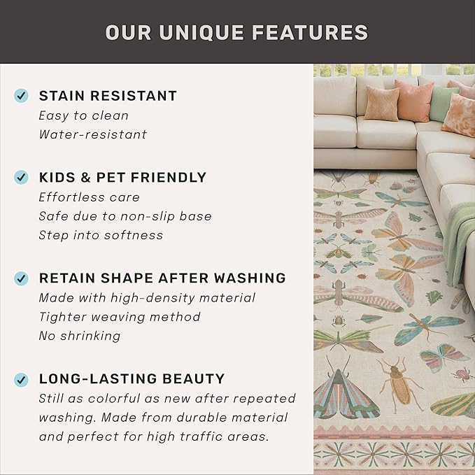 3x5 Flower Area Rug for Girls Bedroom - Image 7