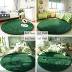 OLANLY Dark Green Round Rugs for Bedroom - Image 9