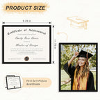 8.5x11 Picture Frame 5 Pack, Black Certificate Document Frames