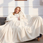 Whale Flotilla Twin Size Fuzzy Fleece Blanket - Image 2