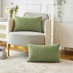 MIULEE Pack of 2 Couch Throw Pillow Covers 12x24 Inch Spring Soft Sage Green - Image 2