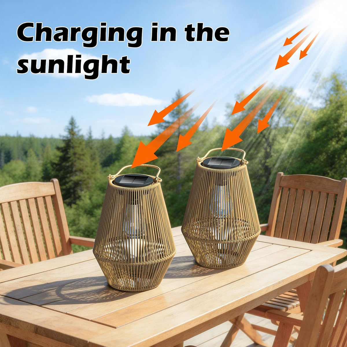 Solar Lanterns Outdoor Waterproof, 2 Pack Hanging Solar Lights for Outside, Auto On/Off Solar Powered Lanterns for Patio Yard Porch Pathway Garden Decor, Warm White