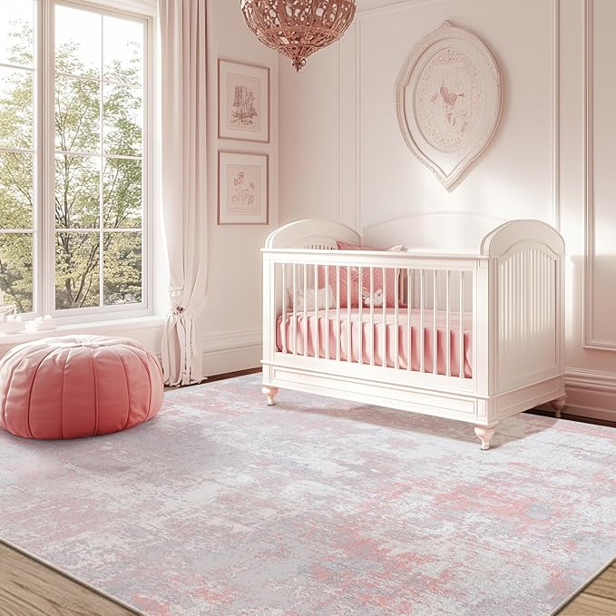 Washable Area Rugs Square 7ft Non-Slip Modern Abstract Soft - Image 2