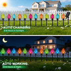 Solar Christmas Pathway Lights with 12 Multicolor Strawberry Shaped Bulbs