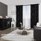 Deconovo Sliding Door Curtains 108 Inch Long, Blak Blackout Window Drapes - Image 6